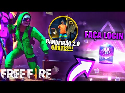 CORRE!!! LOGIN DO TOKEN BTS CRISTAL, BANDEIRAO GRATIS, TOP CRIMINALS DE VOLTA NO FREE FIRE!