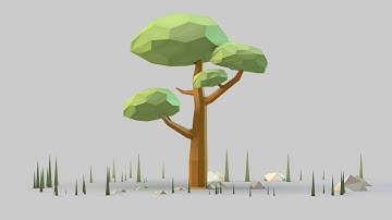 Cinema 4D - Low poly Tree