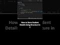 C Structure Program | Student Details Using Dot (.) Operator  #cprogramminglanguage #codingshorts