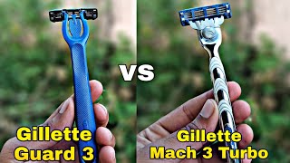 Gillette Guard 3 vs Gillette mach 3 turbo/Comparison in hindi 🇮🇳