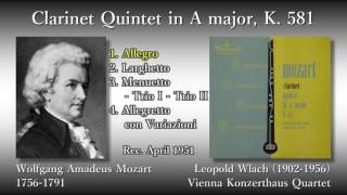 Mozart: Clarinet Quintet, Wlach & Vienna KonzerthausQ (1951) モーツァルト クラリネット五重奏曲 ウラッハ