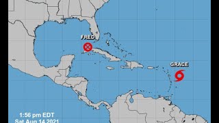 Tormenta Tropical Grace en el caribe y Fred en Golfo de Mexico