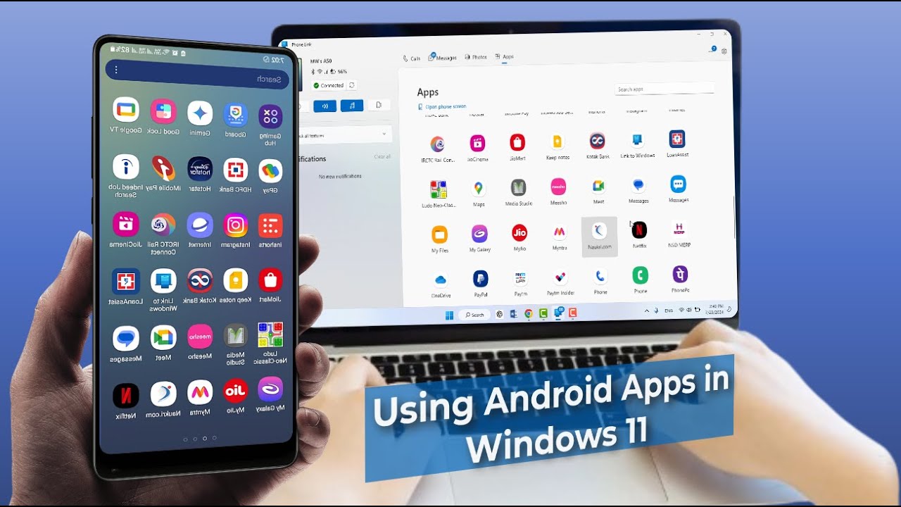 How to Use Android Apps in Windows 11 Using Phone Link App - YouTube