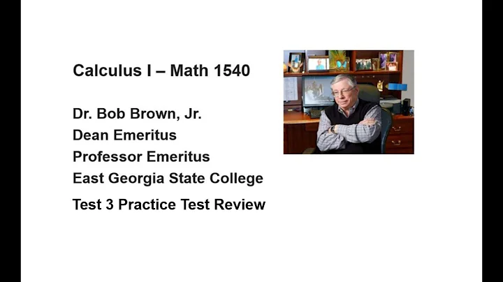 Calculus I Test 3 Review