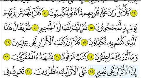 سورة المطففين ٢٢ - ٢٤ تكرار الاية
