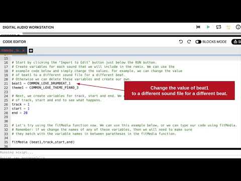 Learn how to remix sounds in fitMedia in EarSketch in 3 minutes