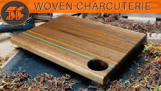 Woven Rainbow Charcuterie Walnut Cutting Board