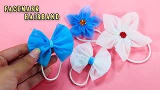 surgical mask reuse idea/hair band and bracelet using use and throw mask /Flower with mask