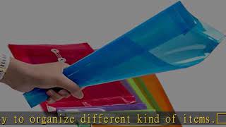 FANWU 6 Pack Plastic Envelopes Poly Envelopes Expandable Files Document Folders with Button & Strin