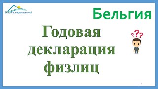 Заполнение декларации по доходам физических лиц в Бельгии на примерах. Часть 1