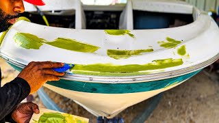 BOAT BUILD : patching everything up..for fiber glass Next..