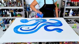 Serenity Blues - Peaceful Painting With Fluid Acrylics - Abstract Art - Acrylic Pouring