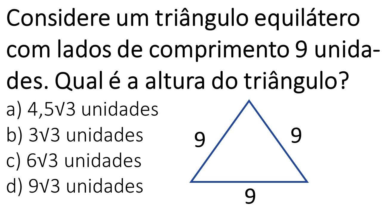 RELAÇÕES MÉTRICAS NO TRIANGULO RETÂNGULO P6 - QUAL A ALTURA DO ...