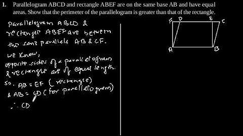 CBSE Class-9 Maths NCERT solution - Areas of Parallelograms and Triangles - Exercise 9.4 - Problem 1
