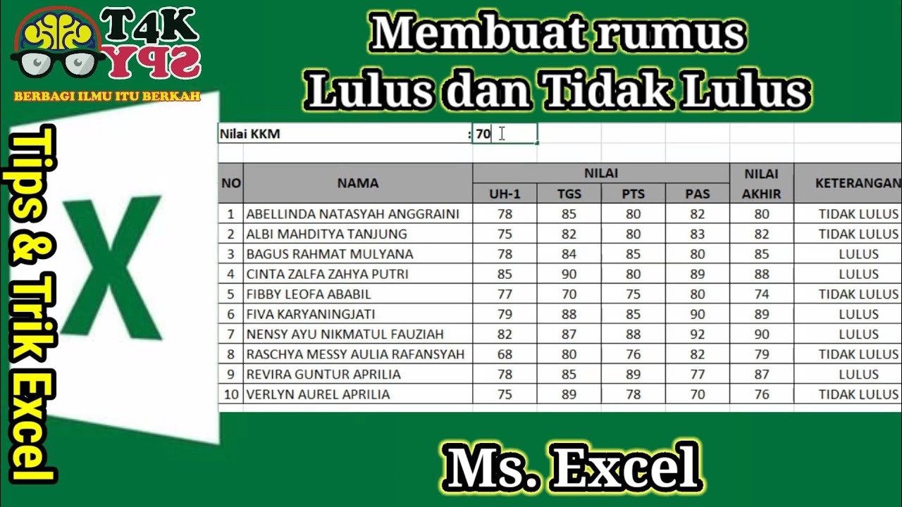 Cara Membuat Rumus Lulus Dan Tidak Lulus Di Excel Hon - vrogue.co