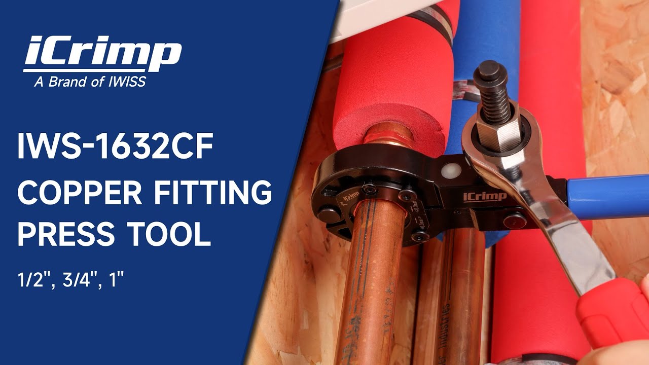 New iCrimp IWS-1632CF Copper Fitting Press Tool | 1/2", 3/4", 1"