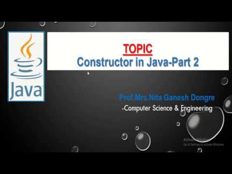 LECTURE 11: CONSTRUCTOR IN JAVA - PART 2 - YouTube