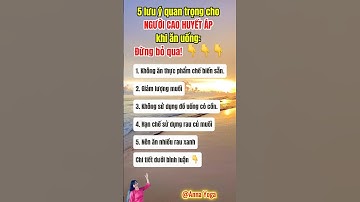 5 lưu ý quan trọng cho NGƯỜI CAO HUYẾT ÁP khi ăn uống: Đừng bỏ qua! 👆👆 #caohuyetap #yogatrịliệu