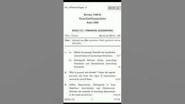 June -2022 BCOC-131Question Paper#ignou #ignouuniversity #ignoumalayalam #ignouclasses