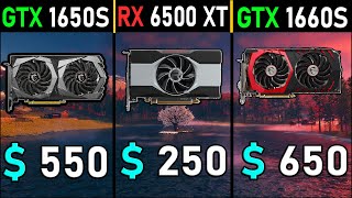 RX 6500 XT vs GTX 1650 Super vs GTX 1660 Super | Ryzen 5900X - 9 Games Test | Tech MK