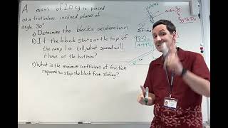 Block on Ramp Example without and with friction