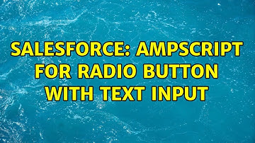 Salesforce: AMPscript for Radio Button with text input