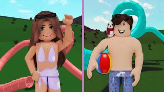 WATER SLIDE BUILD OFF! Bloxburg Update 0.9.9