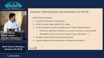 2019 EuroLLVM Developers’ Meeting: Mehdi & Vasilache & Zinenko “Building a Compiler with MLIR”