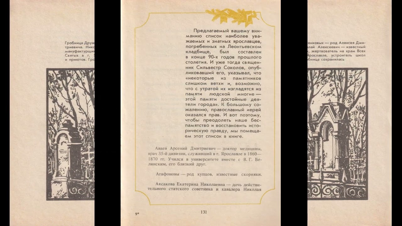 Исторические некрополи Ярославля к 1990