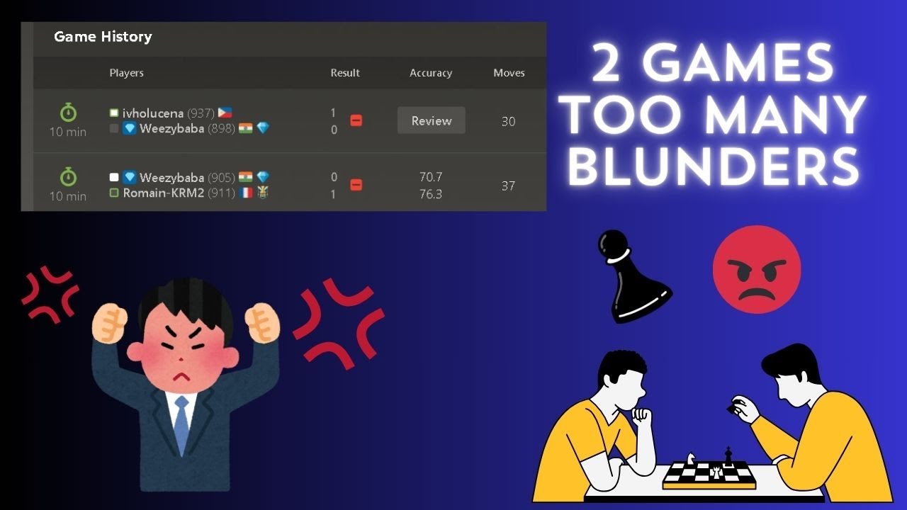 2 GAMES TOO MANY BLUNDERS | HARD CHESS | ROAD TO 1000 ELO - YouTube