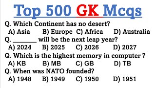 Top Important 500 General Knowledge gk Mcqs | top gk Mcqs ppsc fpsc nts pts etea issb paf police