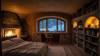 Blizzard Cozy Cabin: Warm Fireplace, Healing Ambiance, Sleep Aid, Study, Relaxation, Meditation