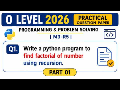 O Level Python Previous Year Question Paper | Programming & Problem Solving M3-R5 | Feb 2026 Part 01