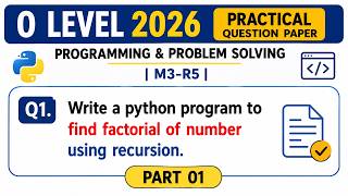 O Level Python Previous Year Question Paper | Programming &amp; Problem Solving M3-R5 | Feb 2026 Part 01