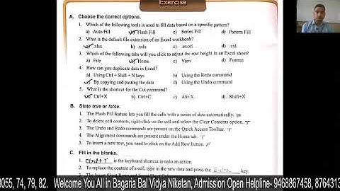 Class VI : computer : Editing & Formatting text in Excel ch- 4