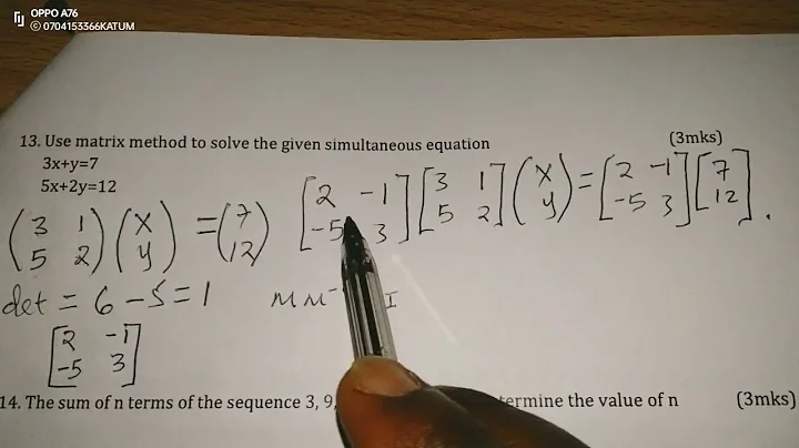 THE MATRIX METHOD OF SOLVING SIMULTANEOUS EQUATIONS.