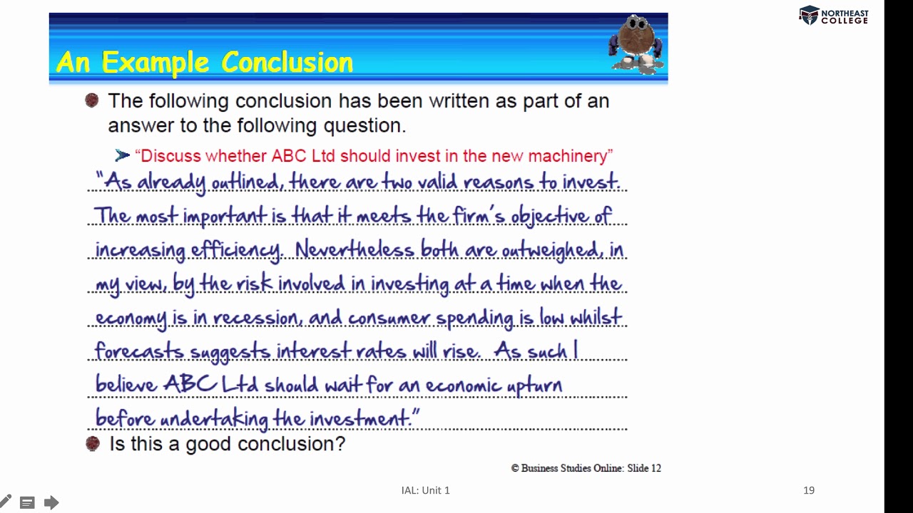 How to write a good conclusion in A level Business - YouTube