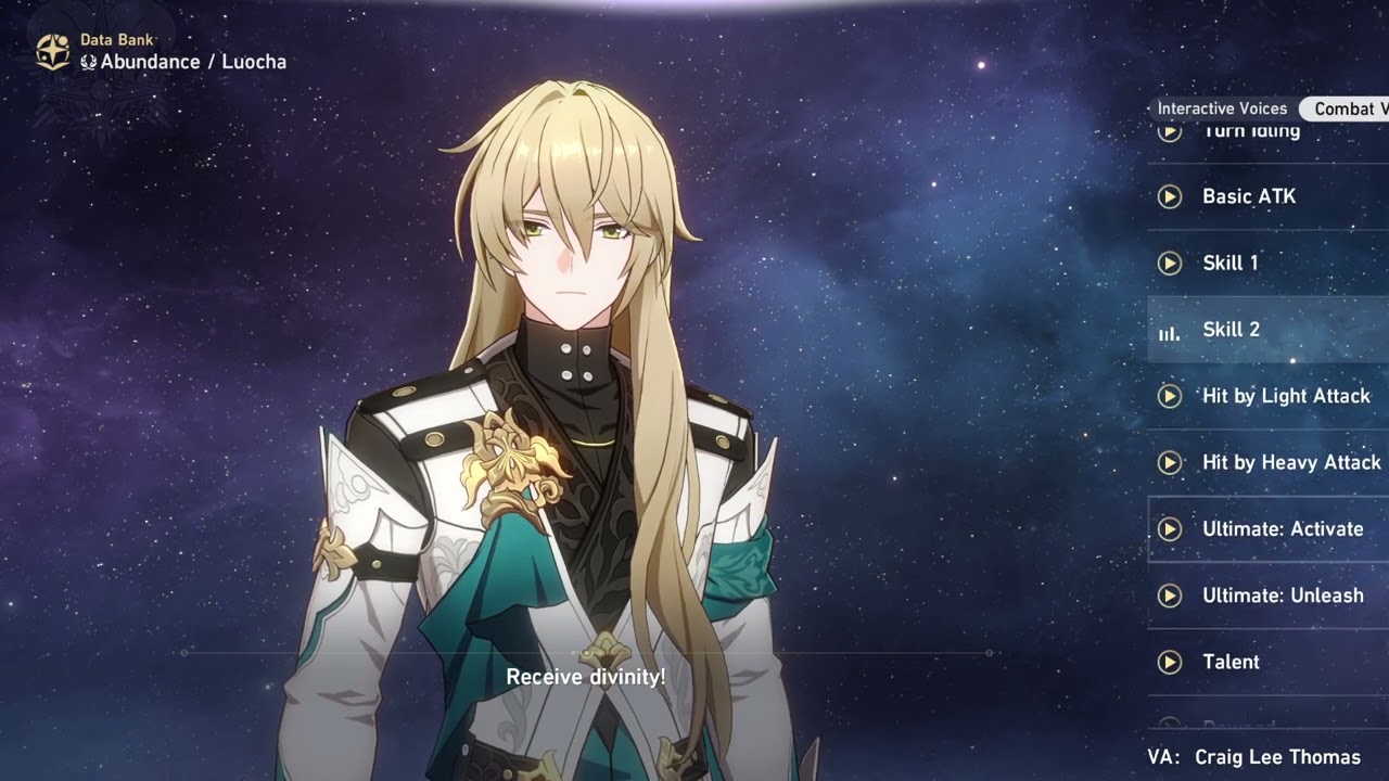 Luocha English Combat Voice Lines (Only Voice)