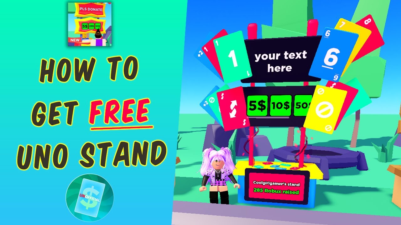 How to Get FREE UNO Stand?  Get Free Booth in Pls Donate Roblox 