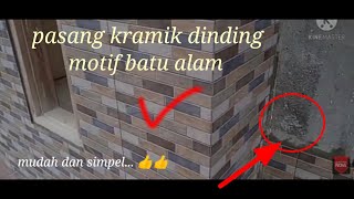 Cara pasang keramik motif batu alam, ukuran 0,40x0,40cm