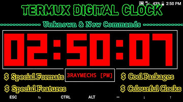 DIGITAL CLOCK In TERMUX | Super & Cool Colourful Clocks | New Commands | 3 RAY MECHS Special Command