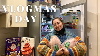 VLOGMAS DAY 1 | FESTIVE START TO DECEMBER!! | Friendsgiving meal grocery haul | CALIIROSE