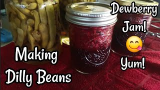 Canning Dilly Beans and Dewberry Jam