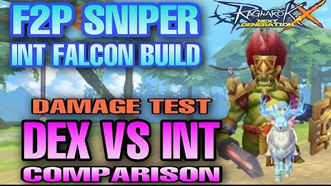 ROX DEX BOOST SNIPER INT FALCON BUILD [ Damage Test Comparison DEX VS INT STAT ] Ragnarok X Next Gen