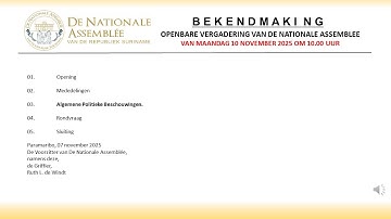 10 NOVEMBER 2025 - DL. 2 - OPENBARE VERGADERING VAN DE NATIONALE ASSEMBLEE