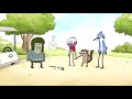 Regular show  mordecai and rigby get muscle man fired for graffiti spraying