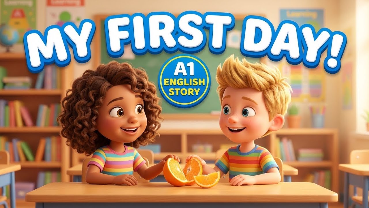 Sarah's First Day at School | English Listening Practice for Beginners (A1 Level)