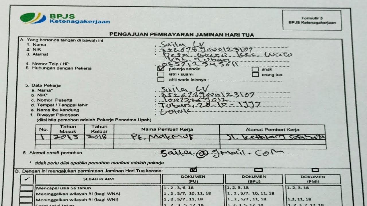 CARA MENGISI FORMULIR BPJS KETENAGAKERJAAN 2021 YouTube