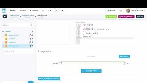Autograder: Sum Function in JavaScript