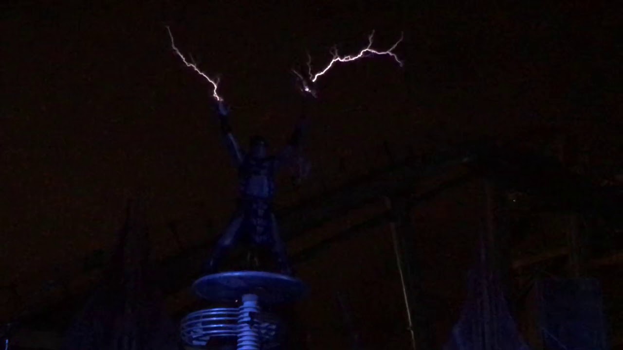 Atlantis Ignites Tesla Coil Electrifying Electricity Chainmail Suit Axe